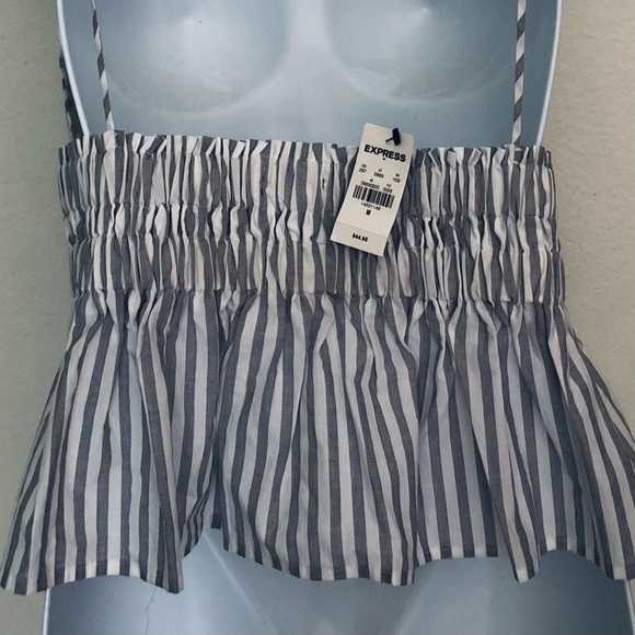 NWT Express Striped Cotton Peplum Camisole - Picture 8 of 14